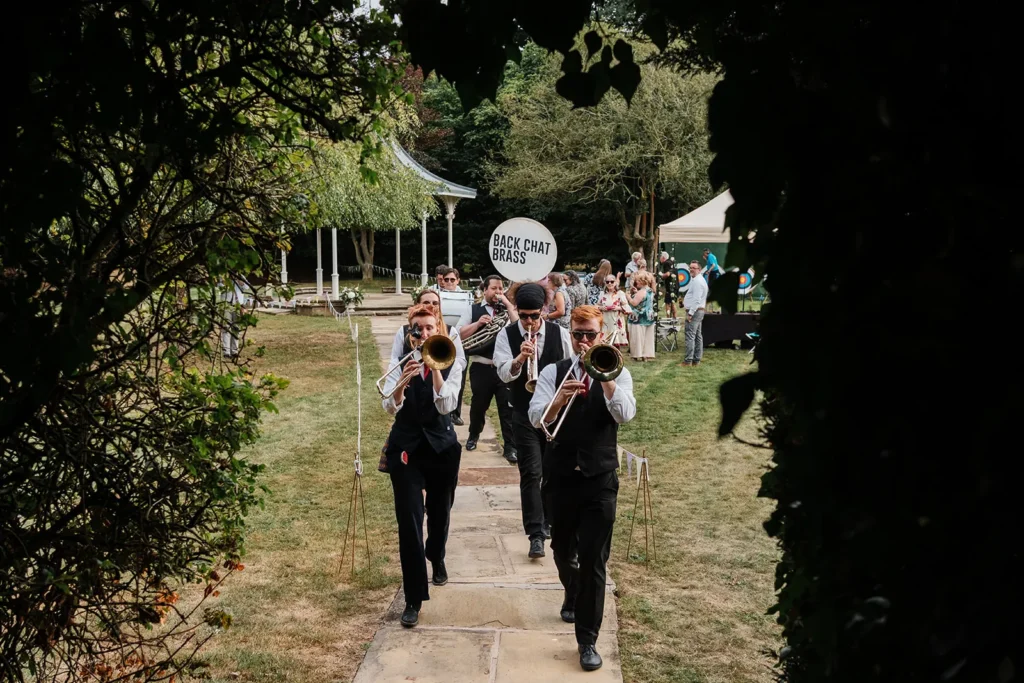 Back Chat Brass Band Interative wedding day entertainment for adults and all guests